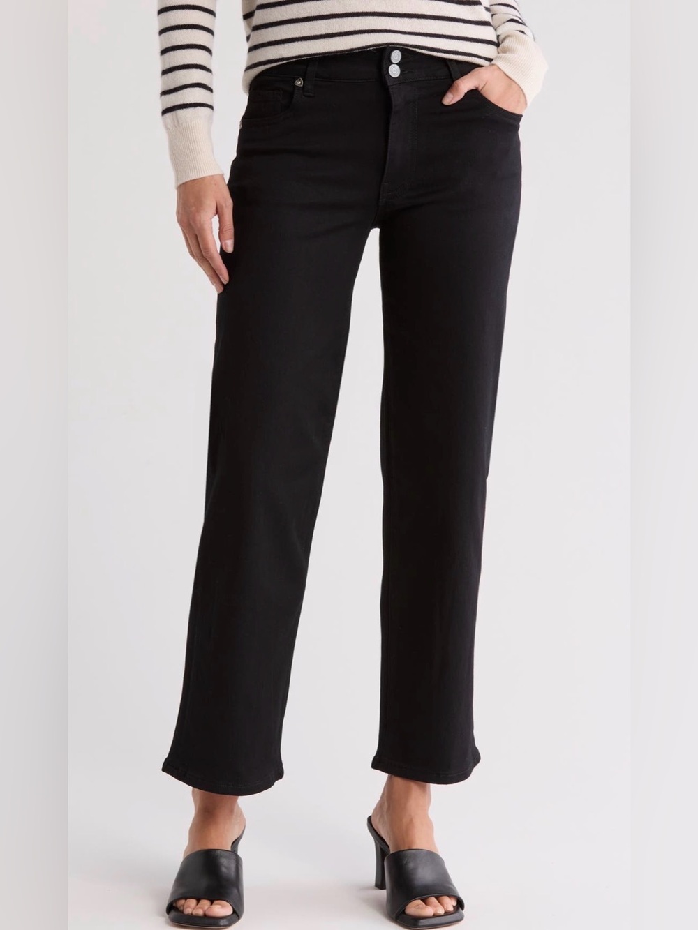 Kut from the Kloth Lucy High-Rise Wide Leg Black Jeans